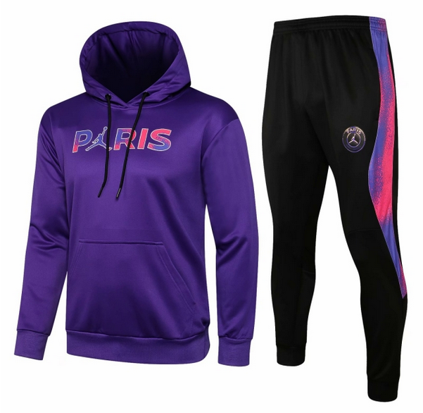 PSG X Jordan Purple Training Kits Hoodie Sweat Shirt with Pants 2020/21